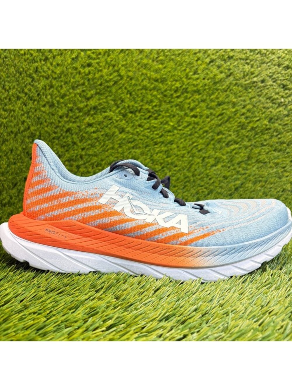 Hoka One One Mach 5 Mens Size 9.5 Blue Orange Athletic Running Shoes Sneakers